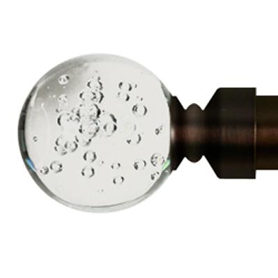 Aria Metal Blown Glass Ball Finial 