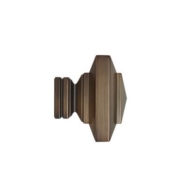 Aria Metal Stacked Square Finial Brushed Bronze
