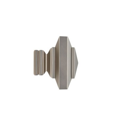 Aria Metal Stacked Square Finial Satin Nickel