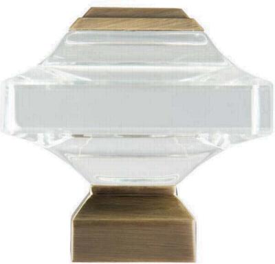 Aria Metal Beveled Glass Square          Antique Brass