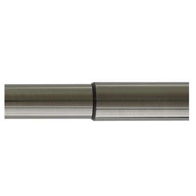 Aria Metal Adjustable Telescoping Curtain Rod 28-48 in Brushed Black Nickel