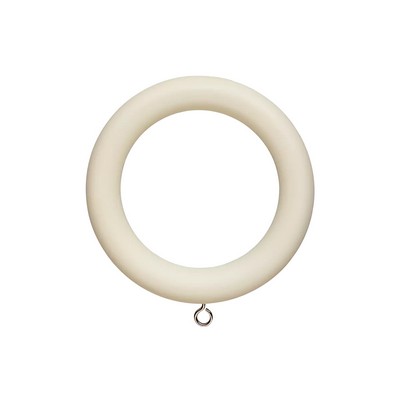 Finestra Wood Ring with Eyelet for 1 38 Pole Antique White
