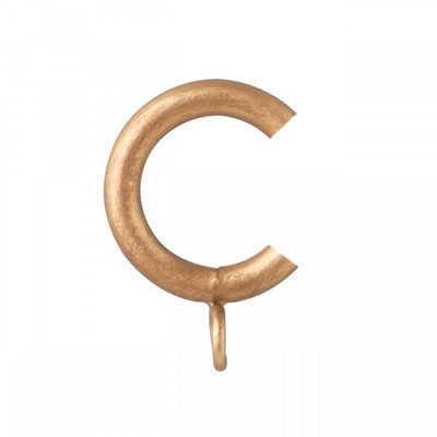The Finial Company Smooth Steel C-Ring with Eyelet Shown in Aged Gold