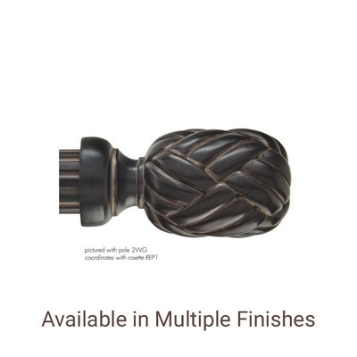 The Finial Company Basket Rectangle Resin Finial Shown in 330 Bronze with Black