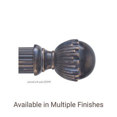 The Finial Company Rattan Ball Resin Finial Shown in 610 Cobalt Bronze