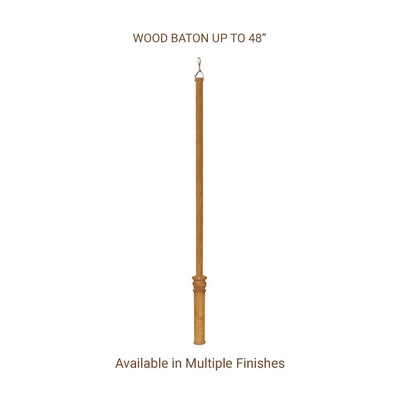 The Finial Company Decorative Wood Baton Custom up to 48in 