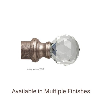 The Finial Company Faceted Crystal Ball Finial Shown in