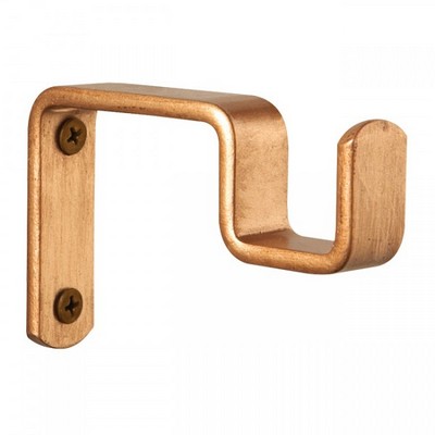 The Finial Company Steel Square Rod Bracket Shown in Aged Gold