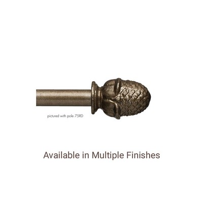 The Finial Company Small Acorn Finial Shown in 129 Antique Steel