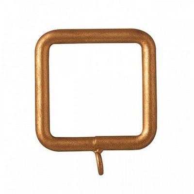The Finial Company Smooth Square Steel Ring Shown in Aged Gold