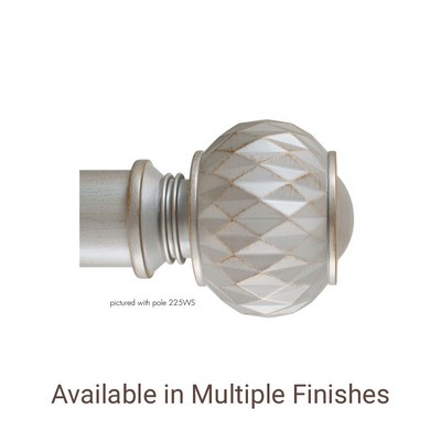 The Finial Company Diamond Ball Finial Shown in 112 Silver with Gold