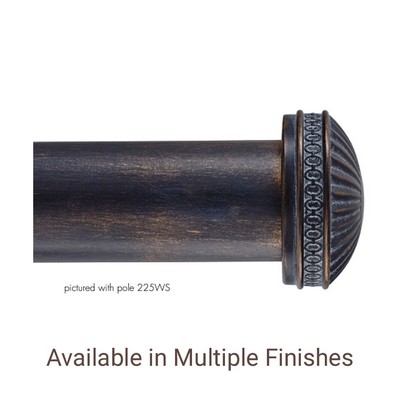 The Finial Company Fluted Fancy Endcap Shown in 790 Vintage Bronze