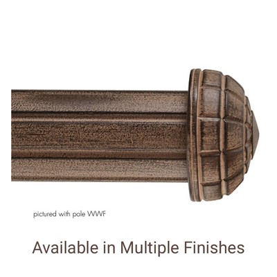 The Finial Company Turtle Endcap Shown in 800 Charred Toasted Oak