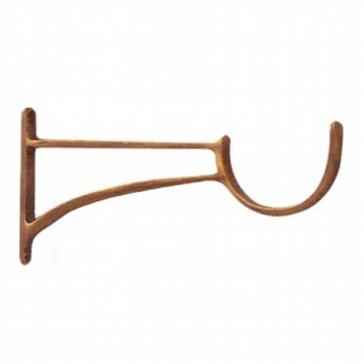 The Finial Company Double Arm Steel Bracket Extended Shown in Aged Gold