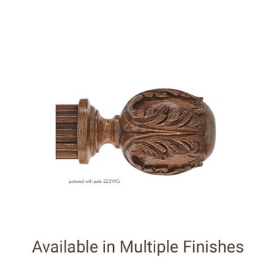 The Finial Company Wood Blooming Acorn Finial Shown in 240 Walnut