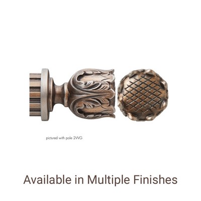 The Finial Company Carved Leaf Urn Finial Shown in 760 Rustic Iron