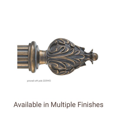 The Finial Company Wood Tulip Finial Shwon in 107 Bronze with Gold and Gray