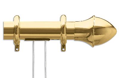 Graber Tradition Traverse Rod 84-156in Bright Brass