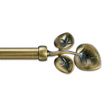 Graber Triple Leaves  Curtain Rod Set Antique Brass