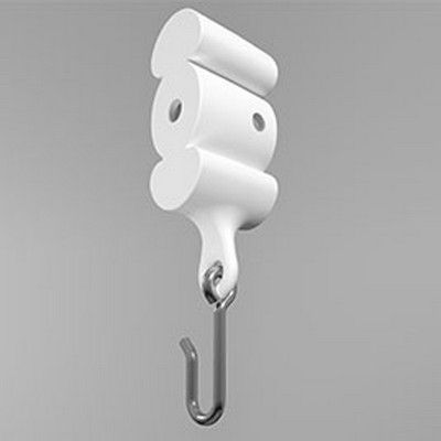 InPro Corp End Cap with Fixed Hook White/Metal