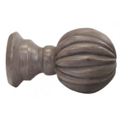 Kirsch Twisted Ball Finial Shown in Distressed Oak