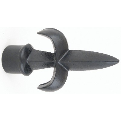 LJB Small Fleur De Lis Iron Finial Shown in Black