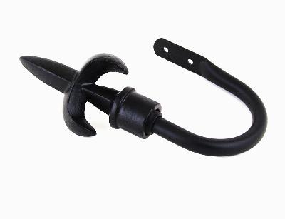 LJB Sm Fleur Di Lis Iron Holdback Shown in Black