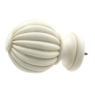 Menagerie Fluted Ball  Aged White