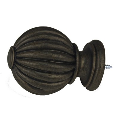 Menagerie Fluted Ball  Bronze Black