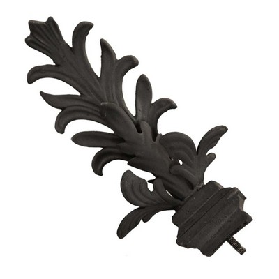 Menagerie Leaf with Square Base Finial Old World Black