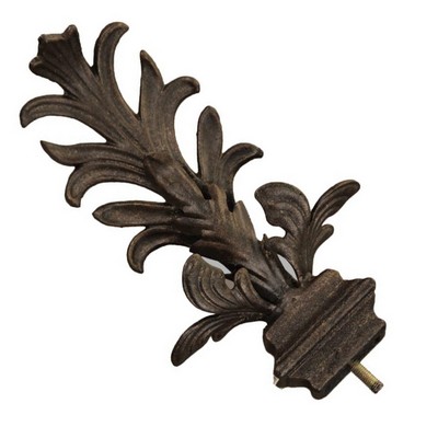 Menagerie Leaf with Square Base Finial Old World Bronze