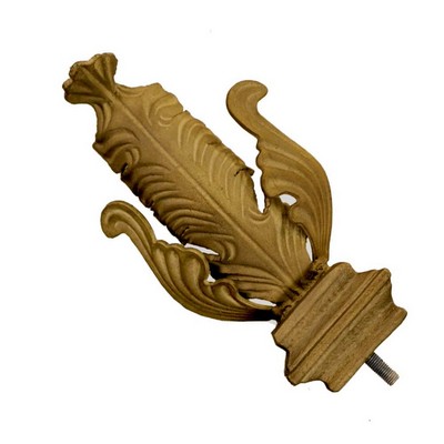 Menagerie Folded Leaf Design Finial Flaxen Gold