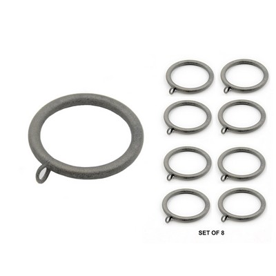 Menagerie Metal Smooth Ring Set of 8 Gun Metal