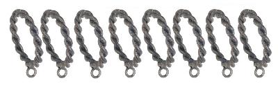 Menagerie Metal Braided Ring Set of 8 Old World Black