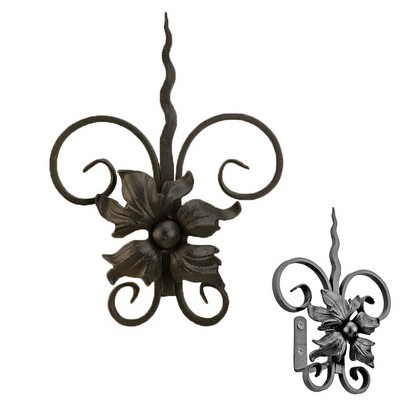 Menagerie Floral Spear Metal Holdback Old World Black