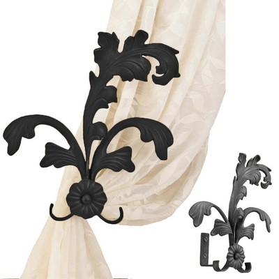 Menagerie Extended Leaf Tieback Old World Black