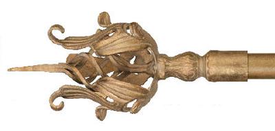 Menagerie Leaf Scepter Finial Pair 