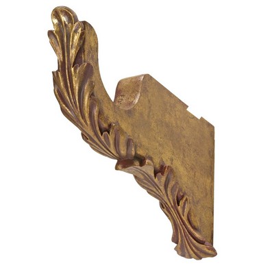 Menagerie Scroll Leaf Bracket Extended Bracket  Gilded Gold