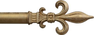 Ona Drapery Hardware Fancy Fleur-De-Lis Finial Shown in Chalet