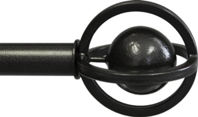 Ona Drapery Hardware Gyro Shown in Hammered Steel