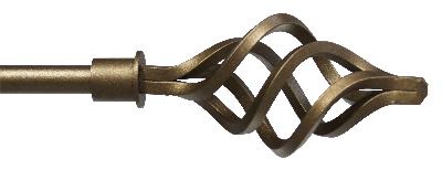 Ona Drapery Hardware Basket Shown in Antique Brass