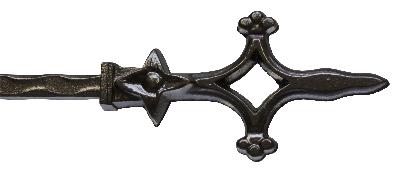 Ona Drapery Hardware Cathedral for Swing Arm Shown in Hammered Steel