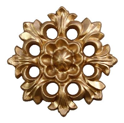 Ona Drapery Hardware Champlain Rosette Shown in Gilt