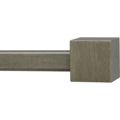 Ona Drapery Hardware Cube Finial Shown in Brushed Nickel