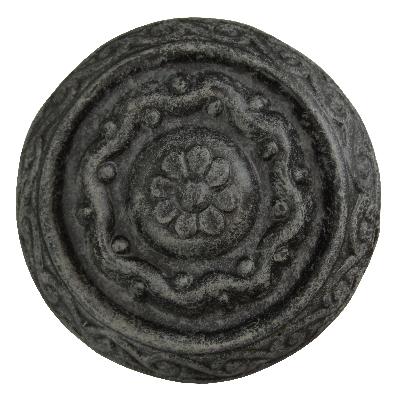 Ona Drapery Hardware Details Rosette Shown in Ash