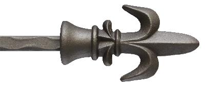 Ona Drapery Hardware FLEUR DE LIS Finial Shown in Natural Iron