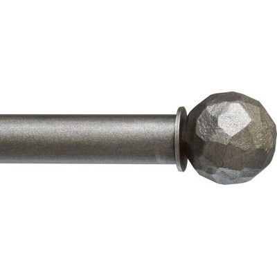 Ona Drapery Hardware Faceted Ball Finial Shown in Brushed Nickel