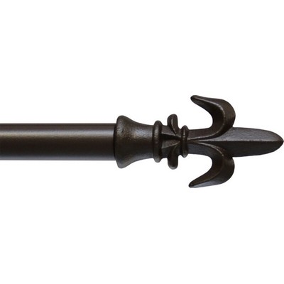 Ona Drapery Hardware Fleur de lis Finial Shown in Burnished Bronze