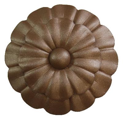 Ona Drapery Hardware Flora Rosette Shown in Nutmeg