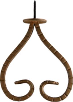 Ona Drapery Hardware Heart Swag Holder Shown in Havannah